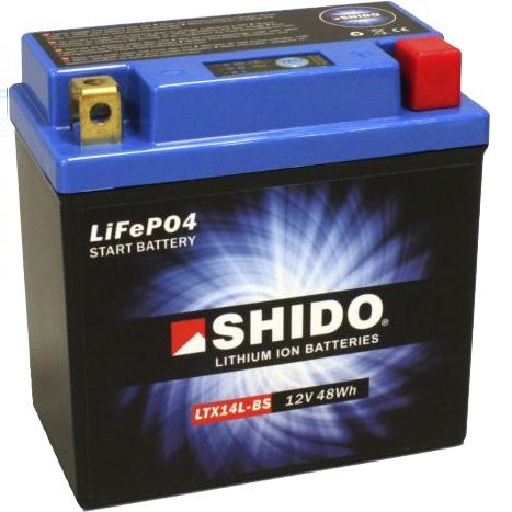 Shido LTX14L-BS Lithium Ion voor Harley-davidson Sportster 883 Custom - XL883C